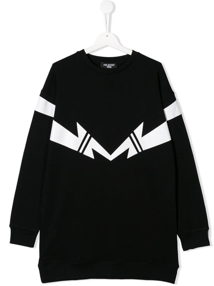 Neil Barrett Kids Logo Print Sweatshirt - Black