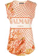 Balmain Fishing Net Print Tank Top