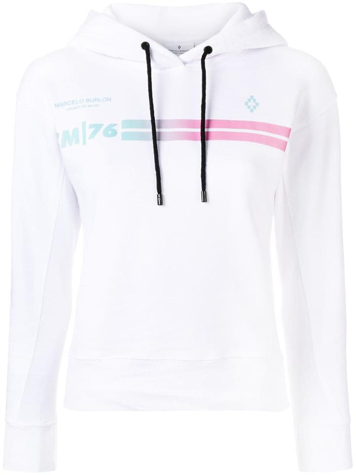 Marcelo Burlon County Of Milan Stripe Detail Hoodie - White