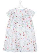 Lanvin Enfant Teen Floral-print Ruffled Dress - Blue