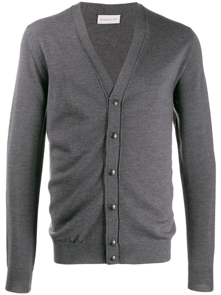 Moncler Slim Fit Cardigan - Grey