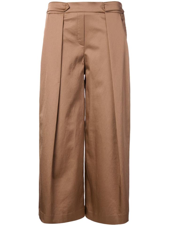Christian Pellizzari Wrap Pleated Wide Leg Trousers - Brown