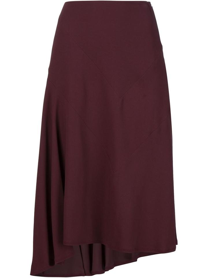 Marni Asymmetric Skirt, Women's, Size: 38, Red, Elastodiene/viscose