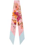 Gucci Floral Print Thin Scarf - Pink
