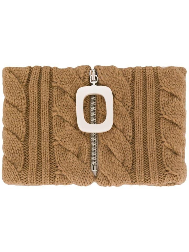 Jw Anderson Cable Knit Neckband - Brown
