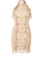 Balmain Tweed Mini Dress - Gold