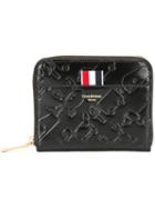 Thom Browne Embossed Zipped Purse, Women's, Black, Calf Leather