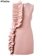 Msgm Sleeveless Ruffle Dress, Women's, Size: 44, Pink/purple, Polyester/spandex/elastane/viscose