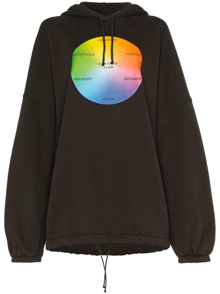 Balenciaga Seasonal Ego Print Hooded Sweatshirt - Green