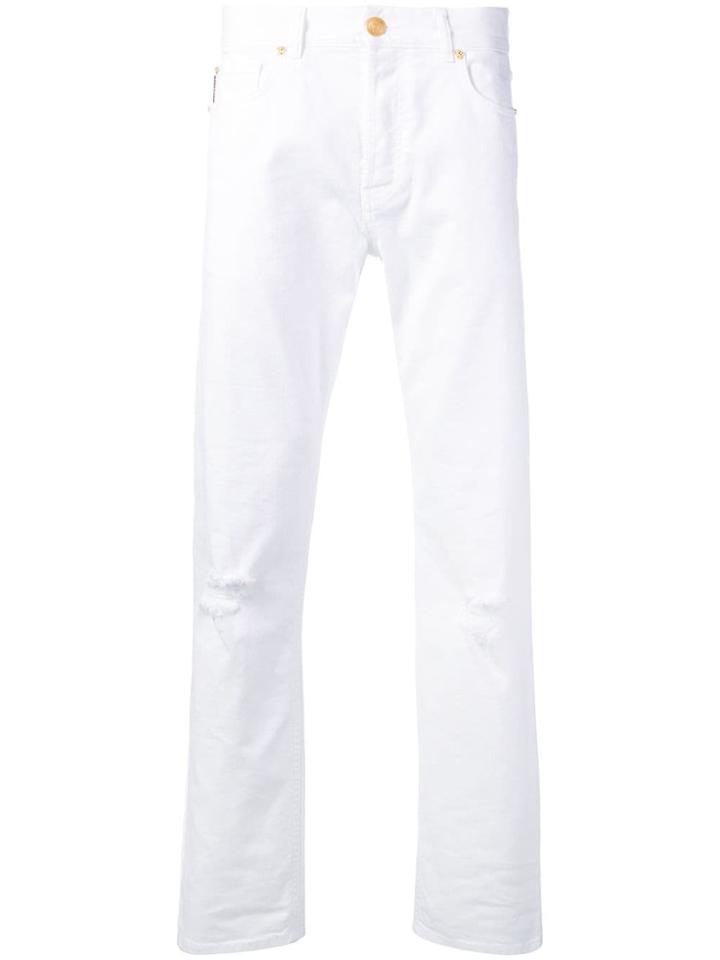Versace Distressed Jeans - White