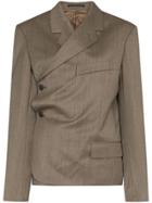 Martine Rose Wrap-around Side-button Blazer - Brown