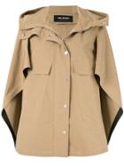 Neil Barrett Hooded Cape Jacket - Brown
