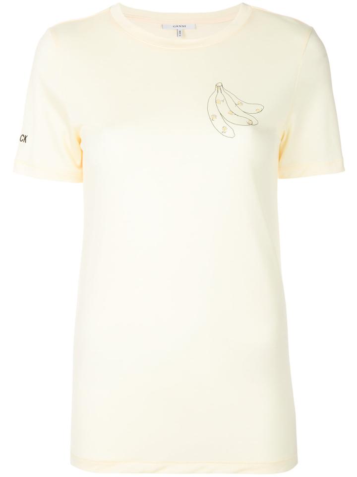 Ganni Patterned Banana Logo T-shirt - Yellow & Orange