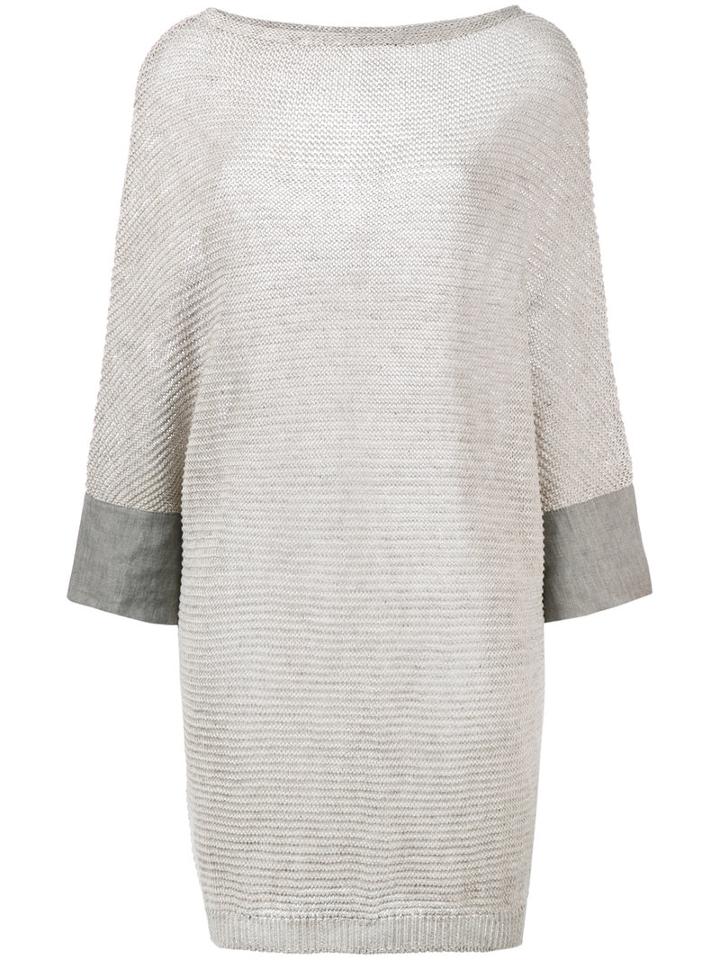 Eleventy - Flute Sleeve Tunic - Women - Linen/flax - M, Nude/neutrals, Linen/flax