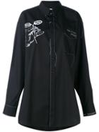 Maison Margiela - Embroidered Shirt - Women - Cotton/polyester/ceramic - 38, Black, Cotton/polyester/ceramic