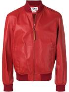 Loewe Bomber Leather Jacket - Red