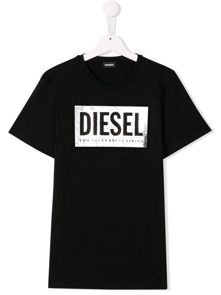 Diesel Kids Branded T-shirt - Black