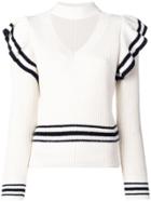 Self-portrait Choker Detailed Jumper - White