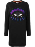 Kenzo Eye Embroidered Sweatshirt Dress - Black
