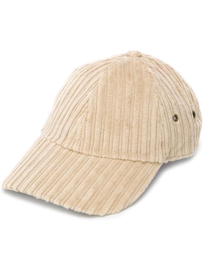 Drôle De Monsieur Cotton Corduroy Baseball Cap - Neutrals