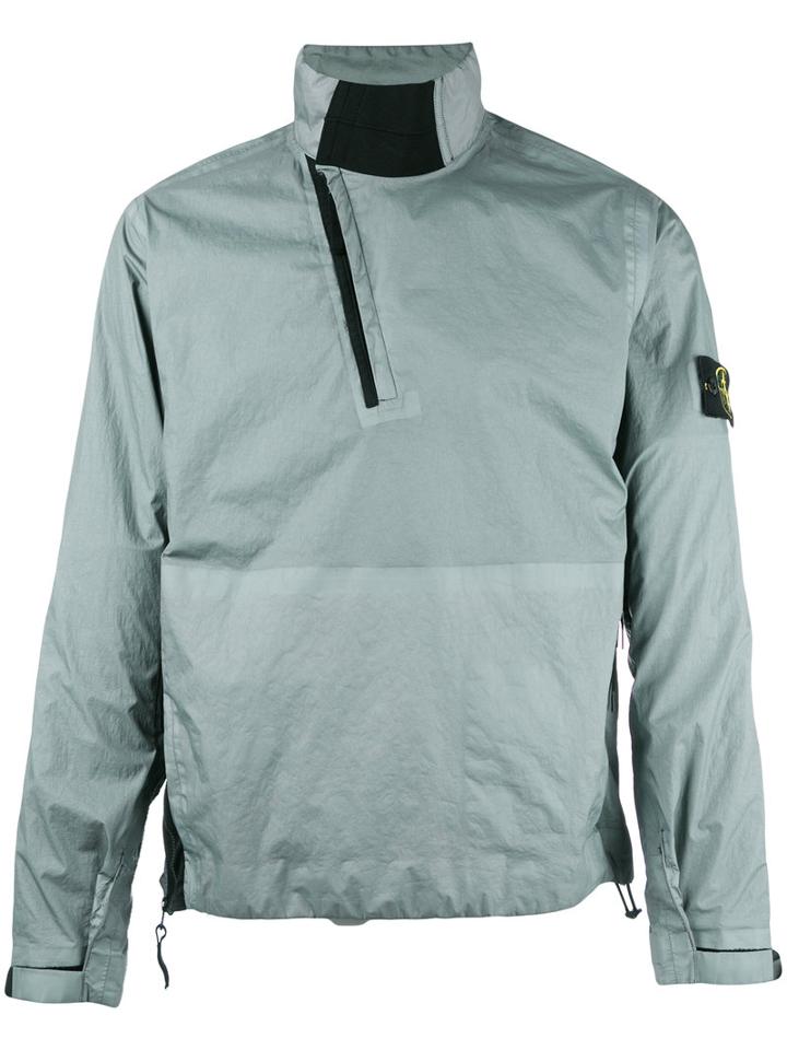 Stone Island High Neck Lightweight Jacket, Men's, Size: Xl, Green, Polyamide/polyurethane Resin