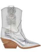 Fendi Pointed Toe Cowboy Booties - Silver