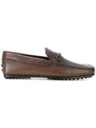 Tod's Woven Bit Leather Loafers - Brown