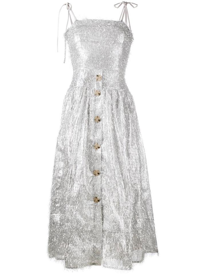 Rejina Pyo 'issy' Sleeveless Tinsel Dress, Women's, Size: 12, Grey, Polyester
