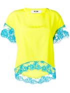 Msgm Contrasted Lace Trim Top - Yellow