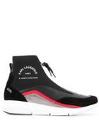 Karl Lagerfeld Zipped Hi-top Sneakers - Black