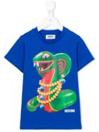 Moschino Kids Snake Print T-shirt, Boy's, Size: 8 Yrs, Blue