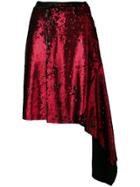 Marques'almeida Asymmetric Sequinned Skirt - Red