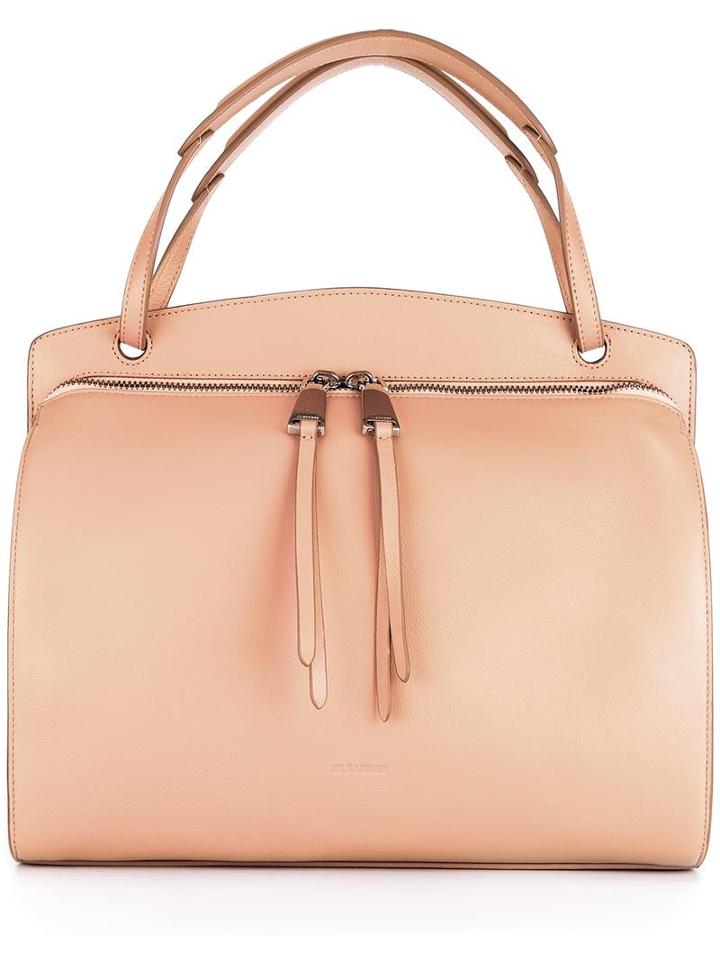 Jil Sander Large Tote Bag, Women's, Nude/neutrals, Calf Leather
