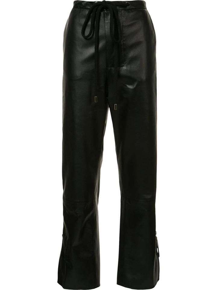Marni Drawstring Leather Trousers - Black