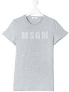 Msgm Kids - Logo T-shirt - Kids - Cotton - 14 Yrs, Grey
