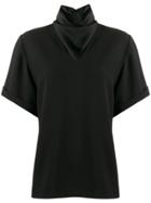 Ellery Drape Neck Blouse - Black