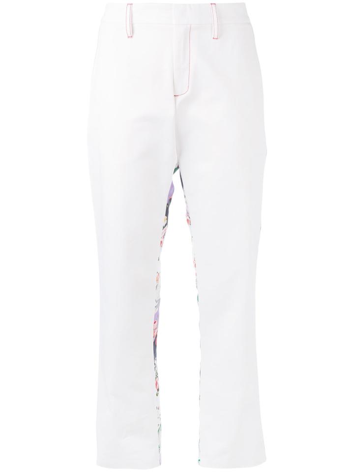 Brognano Floral Back Trousers - White