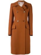 Roksanda Double-breasted Mid Coat, Women's, Size: 14, Brown, Silk/wool