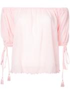 G.v.g.v. - Yoryu Chiffon Off Shoulder Blouse - Women - Polyester/polyurethane/tencel - 34, Pink/purple, Polyester/polyurethane/tencel