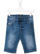 Diesel Kids Teen Knee-length Denim Shorts - Blue