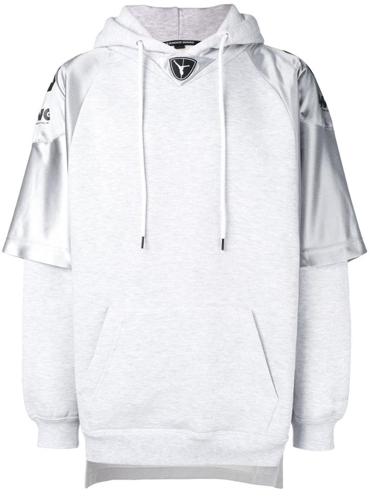 Alexander Wang Football Jersey Hybrid Hoodie - Grey
