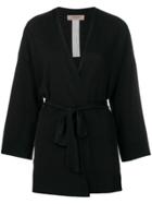 Twin-set Belted Wrap-style Cardigan - Black