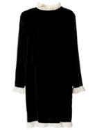 Blugirl Contrast Frill Collar Dress - Black