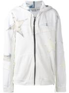 Faith Connexion Star Laced Zipped Hoodie, Men's, Size: Small, White, Cotton