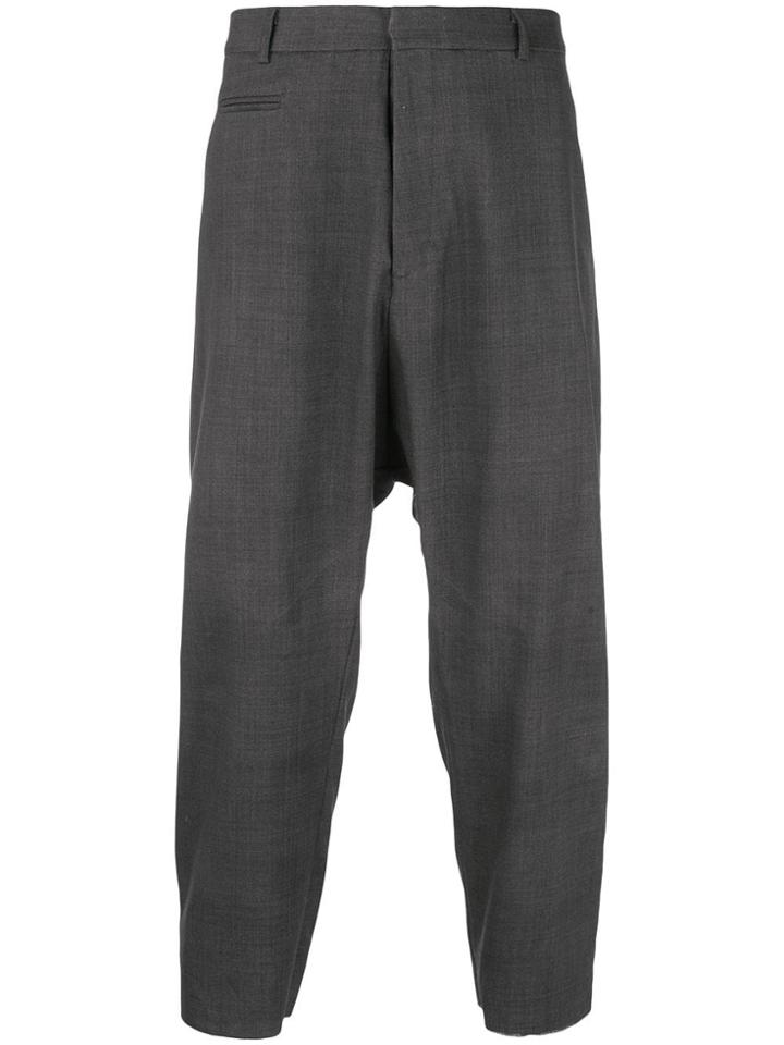 R13 Dropped Crotch Trousers - Grey