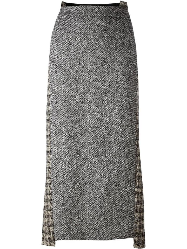Erika Cavallini Tweed Skirt, Women's, Size: 46, Black, Cotton/polyester/spandex/elastane/polyester