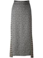 Erika Cavallini Tweed Skirt, Women's, Size: 46, Black, Cotton/polyester/spandex/elastane/polyester