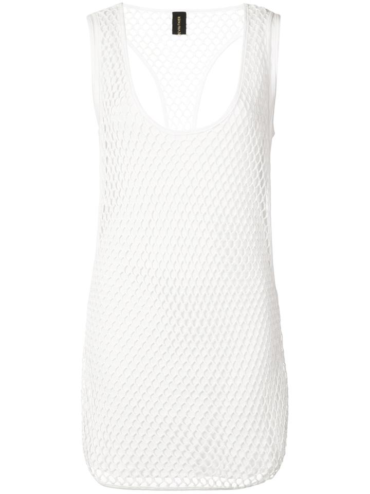Alexandre Vauthier Fishnet Tank Top - White