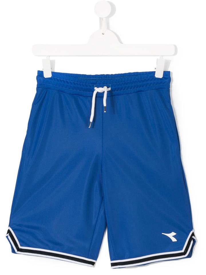 Diadora Junior Logo Sports Shorts - Blue