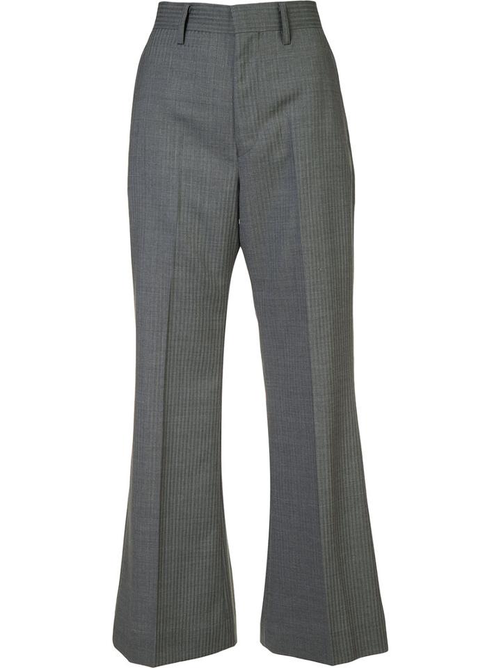 Junya Watanabe Comme Des Garçons Striped High-waisted Trousers, Women's, Size: Medium, Grey, Cotton